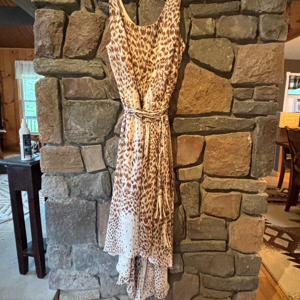 J.B.S. Gold Embellished High Low Sundress V-neck